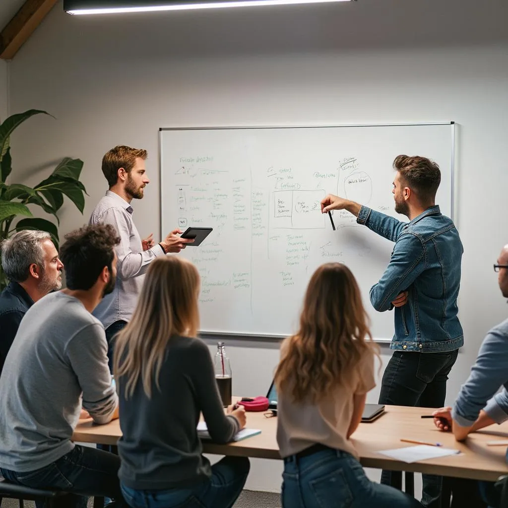 Réunion d'équipe créative chez FinTechIA France
